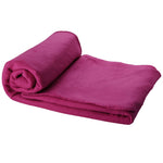 Branded Huggy fleece plaid blanket with carry pouch