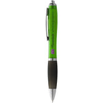Nash ballpoint pen coloured barrel and black grip in green with branding down the barrel