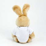 Cute Easter Bunny Soft Toy in a White T-shirt with your brand logo printed in full colour 