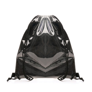 'Transparent Fabric Drawstring Bag' BLACK 600D and TPU Drawstring Bag