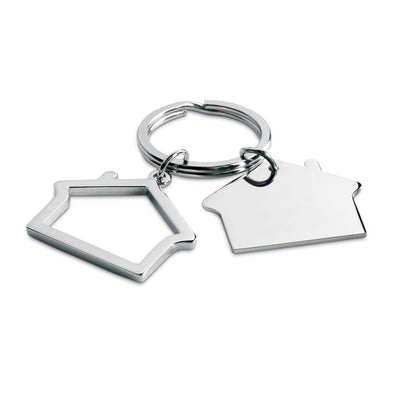 Branded Metal key ring house shape