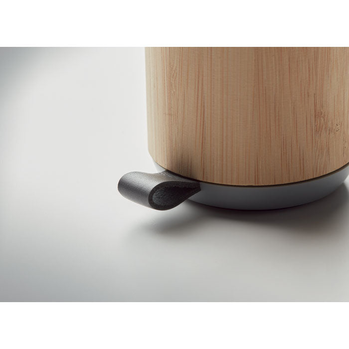 Branded 5.0 wireless Bamboo speaker with Strap