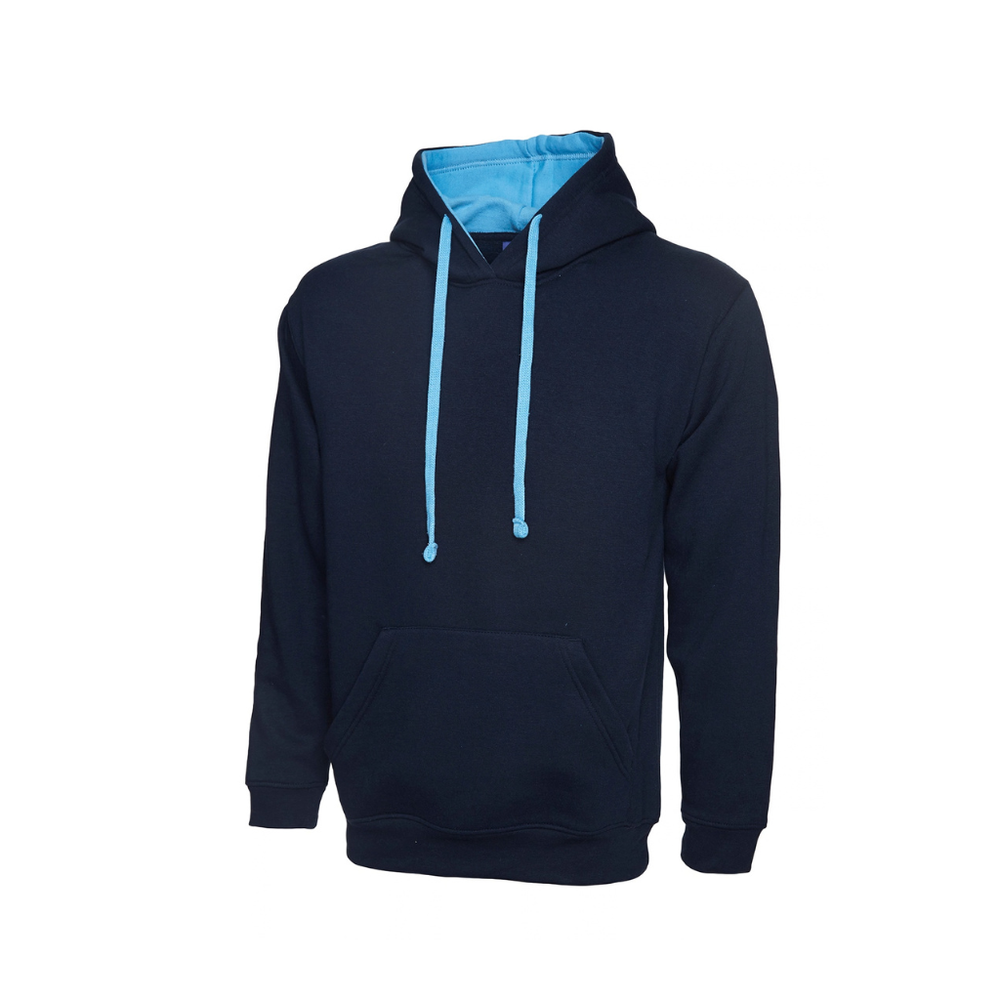 Uneek Contrast Hooded Sweatshirt