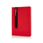 Standard hardcover PU A5 notebook with stylus pen