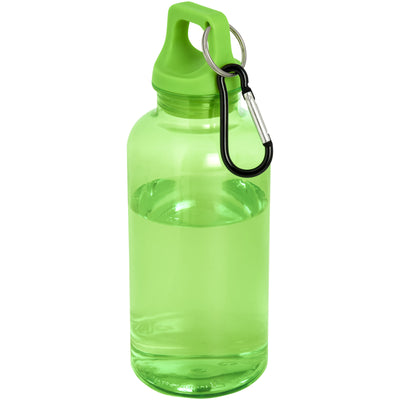 Branded Oregon 400 ml RCS certified recycled plastic water bottle with carabiner