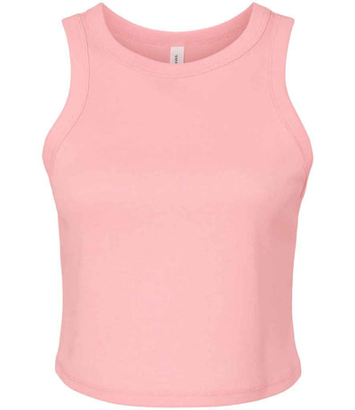 Bella Ladies Micro Rib Racer Tank Top Solid Pink Blend