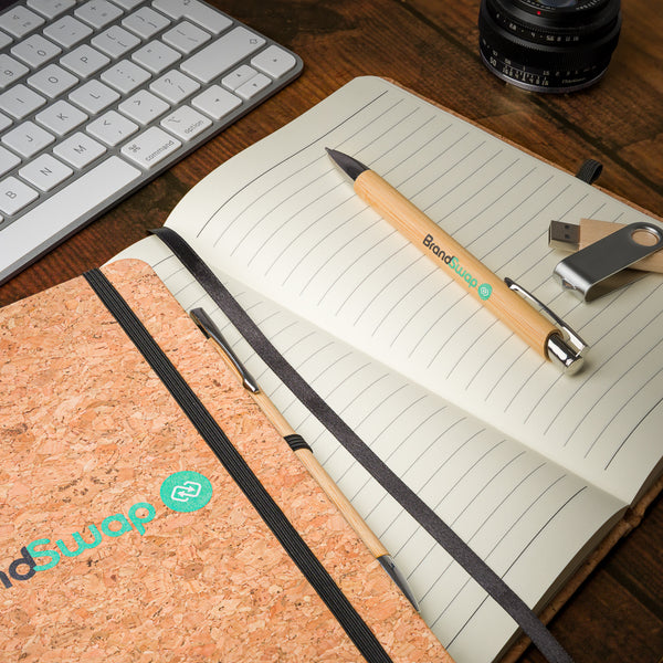 A5 Ceva Notebook & Wells Bamboo Pen Set