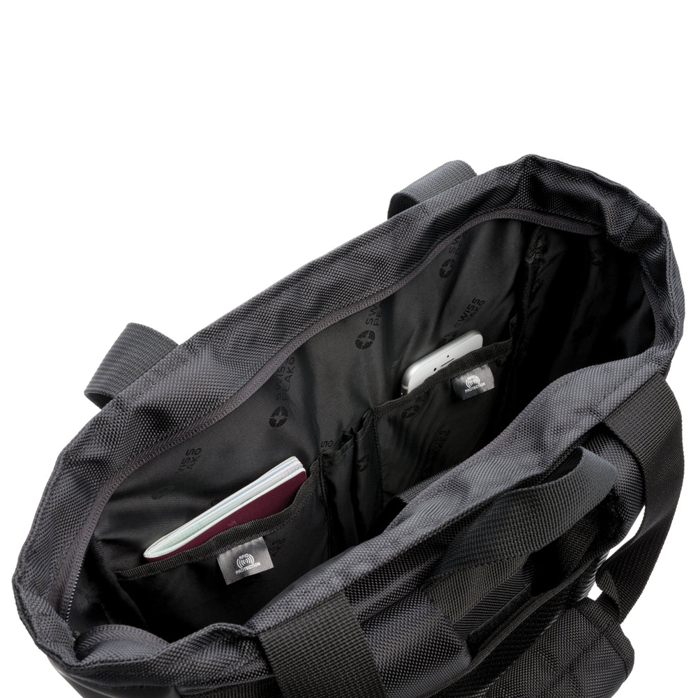 Branded Swiss Peak RFID 15" laptop totepack PVC free