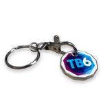 Printed Trolley Coin Keyring - GBP Pound