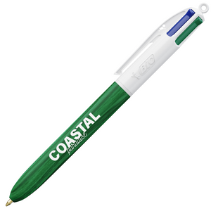 BIC® 4 Colours Wood Style, White/Green