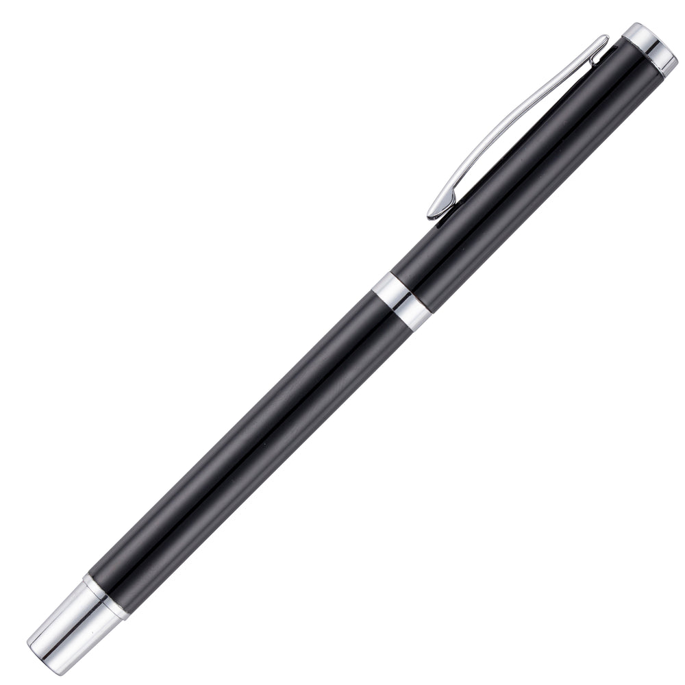 Branded TRAVIS GLOSS ROLLER Pen with chrome trim