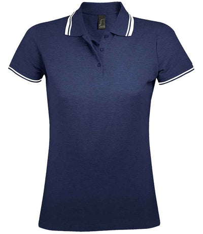 Branded SOL'S Ladies Pasadena Tipped Cotton Piqué Polo Shirt