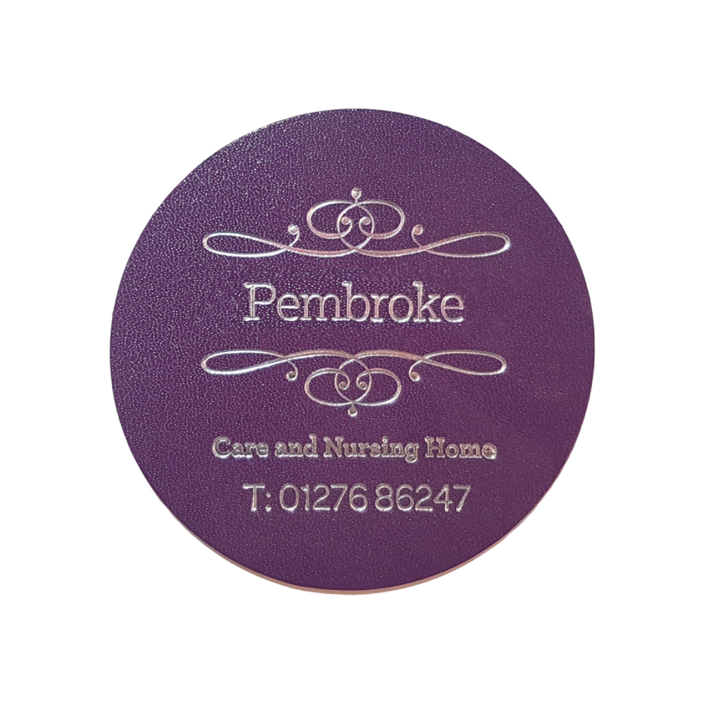 Branded Recycled Large Leather Round Coaster