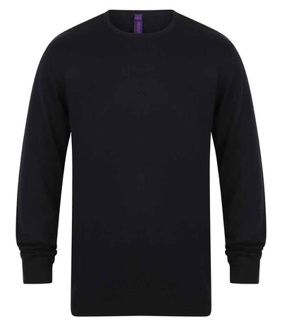 Henbury Lightweight Cotton Acrylic Crew Neck Sweater