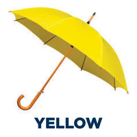 Classic Automatic Walking Umbrella with Wooden Crook Handle - 1050mm