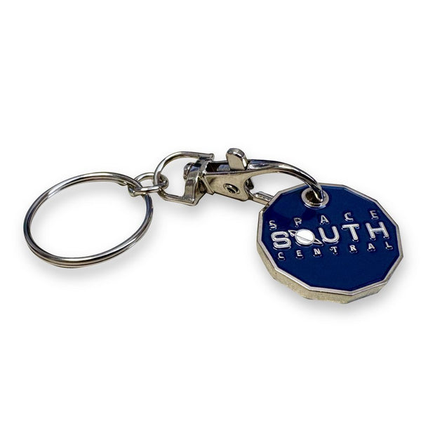 Enamelled Trolley Coin Keyring - GBP Pound