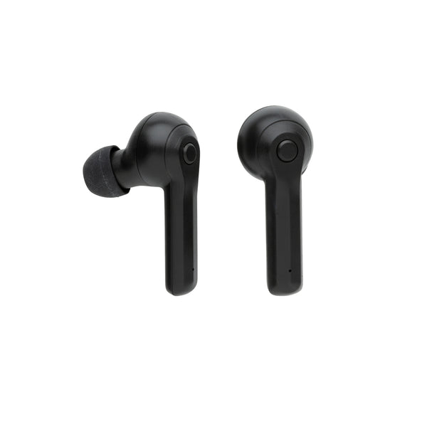 Branded TWS earbuds in wireless charging case