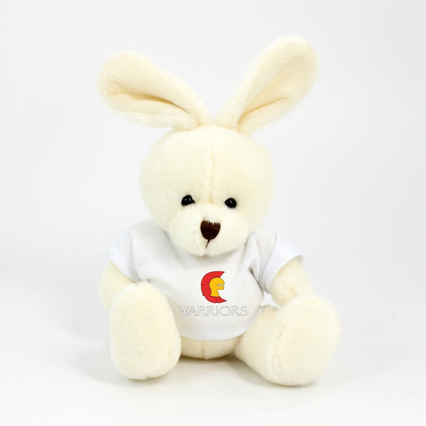 Cute Easter Bunny Soft Toy in a White T-shirt with your brand logo printed in full colour 