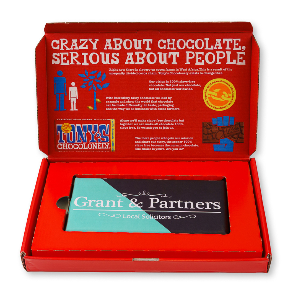 Custom Branded Tony's Chocolonely Chocolate Bar