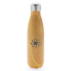 Vacuum insulated stainless steel bottle with wood print