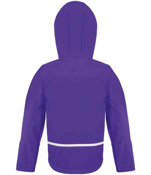 Result Core Kids TX Performance Hooded Soft Shell Jacket Purple/Grey