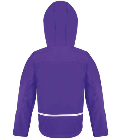 Result Core Kids TX Performance Hooded Soft Shell Jacket Purple/Grey