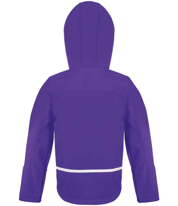 Result Core Kids TX Performance Hooded Soft Shell Jacket Purple/Grey