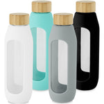 Tidan 600 ml borosilicate glass bottle with silicone grip