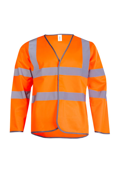 Branded Long Sleeve Hi Vis Safety Waistcoat