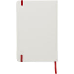 Branded Spectrum A5 white notebook with coloured strap