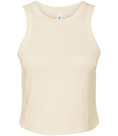 Bella Ladies Micro Rib Racer Tank Top Solid Natural Blend