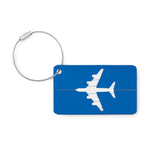 Branded Aluminium luggage tag with Plane cut-out