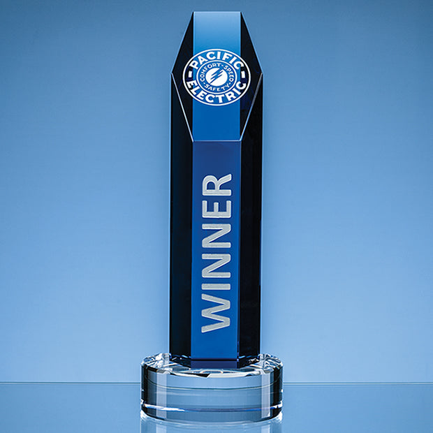 Branded 25.5cm Optical Crystal Hexagon Award