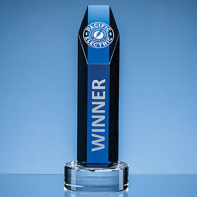 Branded 25.5cm Optical Crystal Hexagon Award