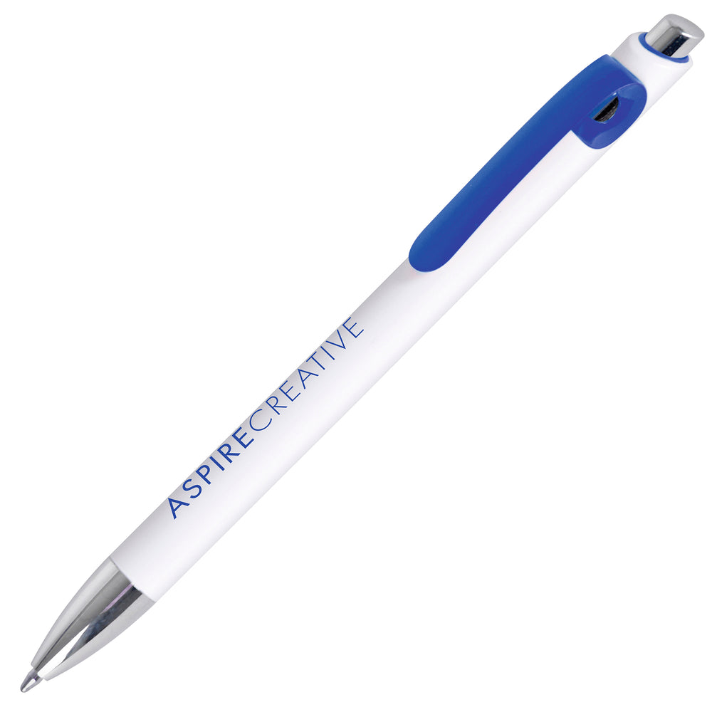Branded DIME ball pen WHITE with trim