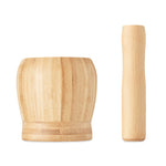 Bamboo mortar and pestle set