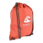 Branded 300D polyester drawstring bag with Thick cord and Side zip pocket