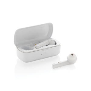 Free Flow TWS earbuds in charging case