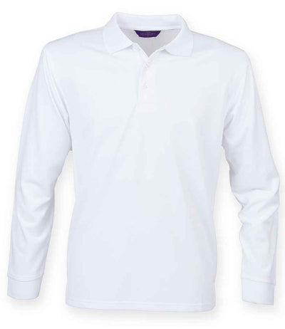 Branded Henbury Unisex Long Sleeve Coolplus® Piqué Polo Shirt