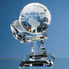 Branded 10cm Optical Crystal Globe on Mounted Hand Award