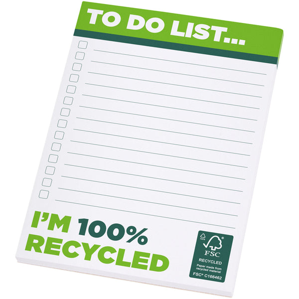 Branded Desk-Mate® A6 recycled notepad 50 pages