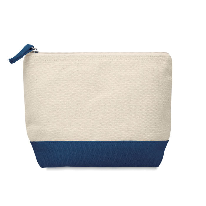 Branded Bicolour cotton cosmetic bag