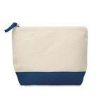 Branded Bicolour cotton cosmetic bag