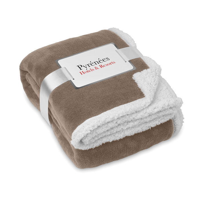 Branded Blanket coral fleece/ sherpa