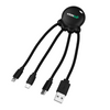 Promotional Multi Charging Cable Octopus Style in black with branded logo