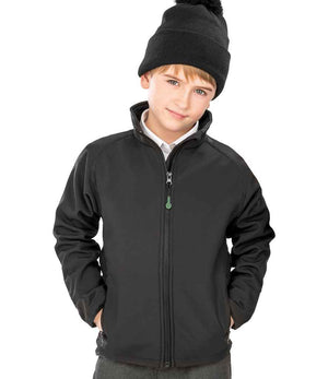 Result Genuine Recycled Kids Two Layer Printable Soft Shell Jacket Black