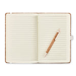Branded A5 cork notebook with pen