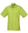 Premier Short Sleeve Poplin Shirt Lime Green