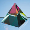 Branded 5cm Coloured Optical Crystal 4 Sided Pyramid