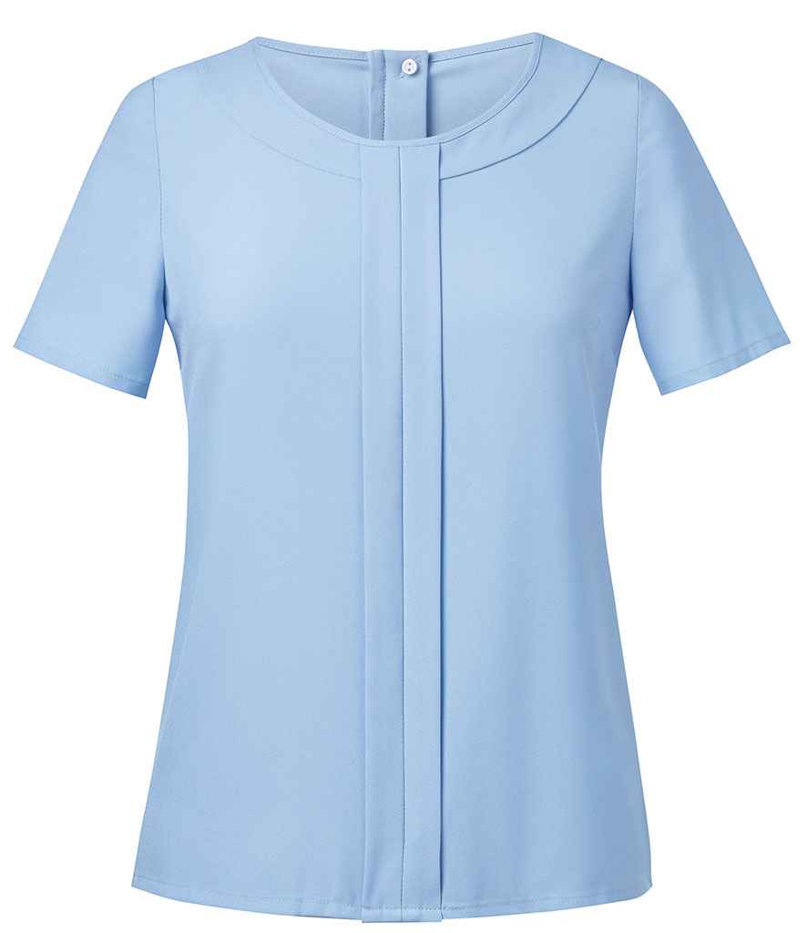 Brook Taverner Ladies Verona Short Sleeve Shirt Sky Blue